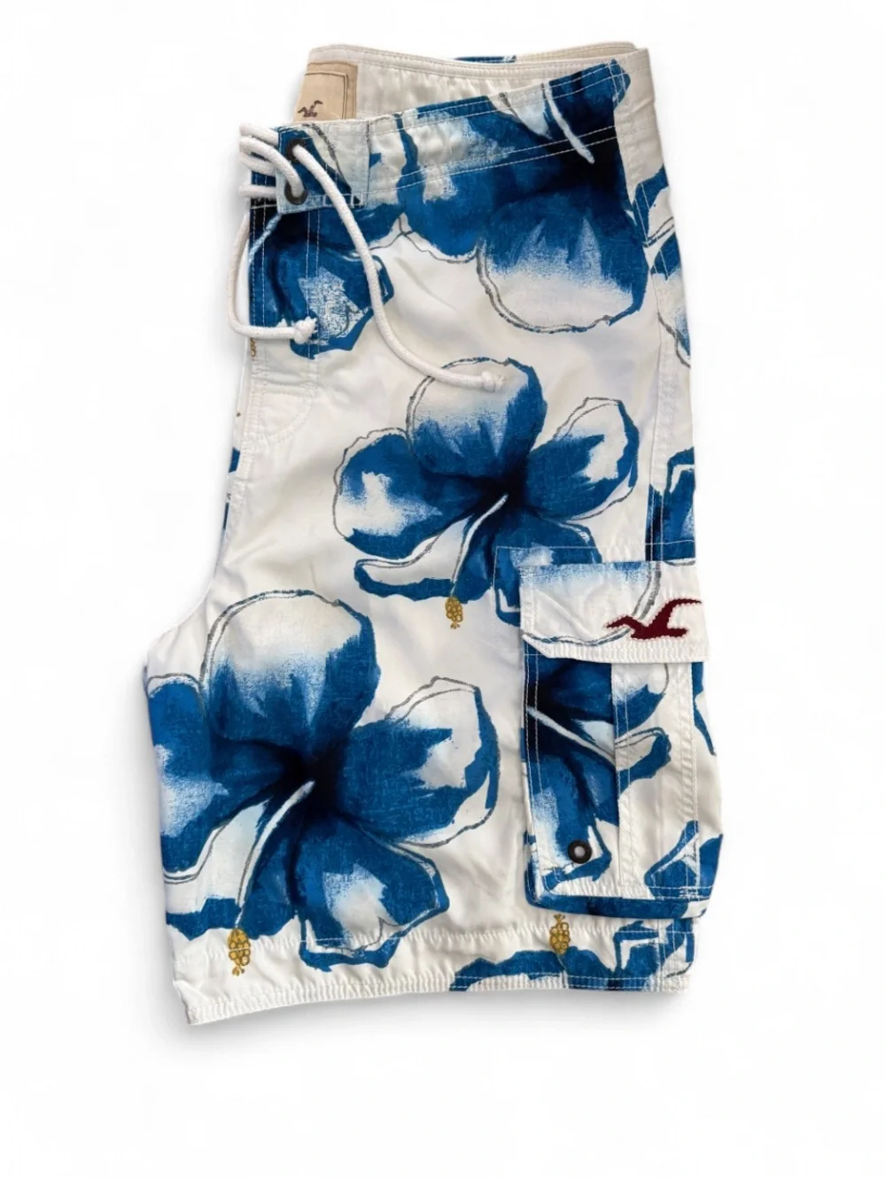 Y2K Vintage Hollister Floral Men’s Cargo Swim Board Shorts Size XL